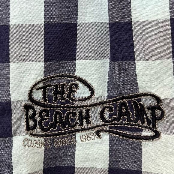 Colin’s Mens Sleeveless Button Down Blue Checkered Plaid Shirt Surfing Bay Large - Picture 10 of 11